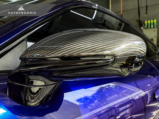 AutoTecknic Replacement Dry Carbon Mirror Covers - Porsche 9J1 Taycan - Graveyard Performance