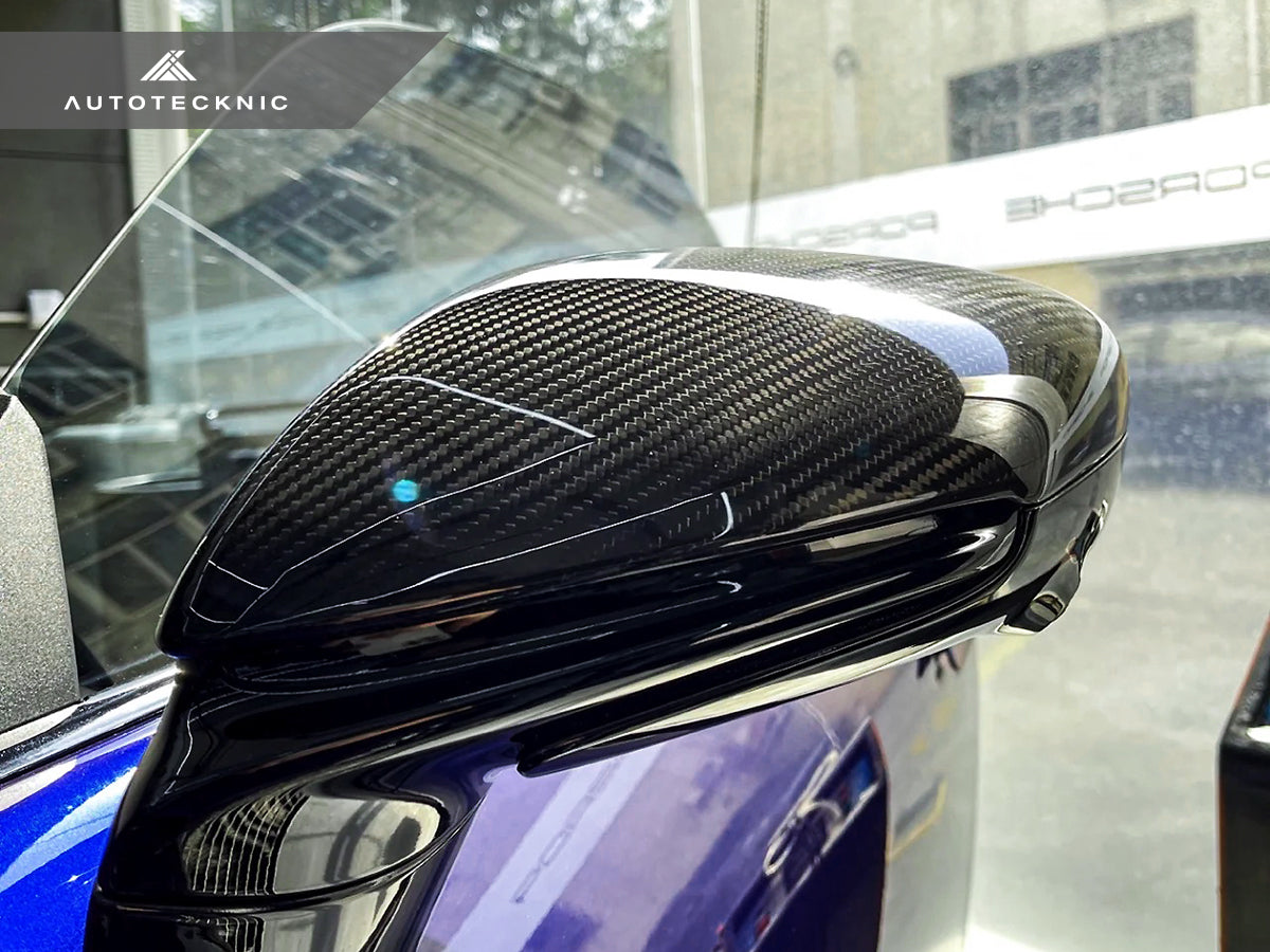 AutoTecknic Replacement Dry Carbon Mirror Covers - Porsche 992 - Graveyard Performance