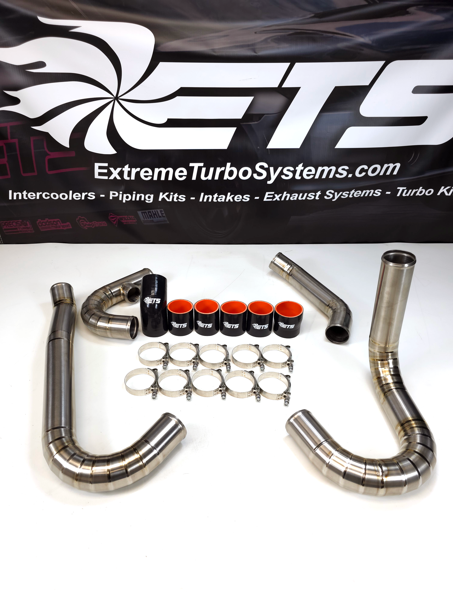 ETS 04-07 Subaru STI Brushed Titanium Front Mount Intercooler Piping Kit - Graveyard Performance