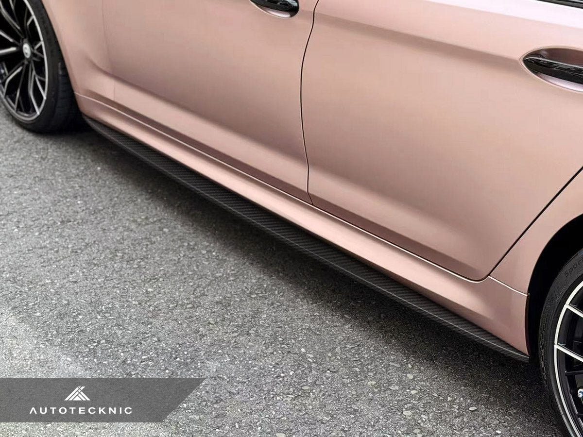 AutoTecknic Dry Carbon Fiber Side Skirt Extension Set - F90 M5 | G30 5-Series - Graveyard Performance