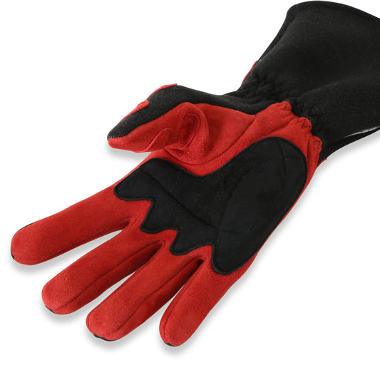 RaceQuip SFI-5 Red/Black Large Long Angle Cut Glove
