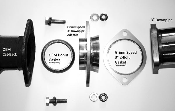GrimmSpeed 3 Inch Downpipe to OEM Catback Adapter Kit For Subaru Turbo Universal