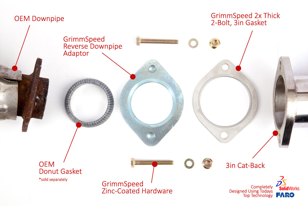 GrimmSpeed OEM Downpipe to 3 Inch Catback Adapter Kit For Subaru Turbo Universal