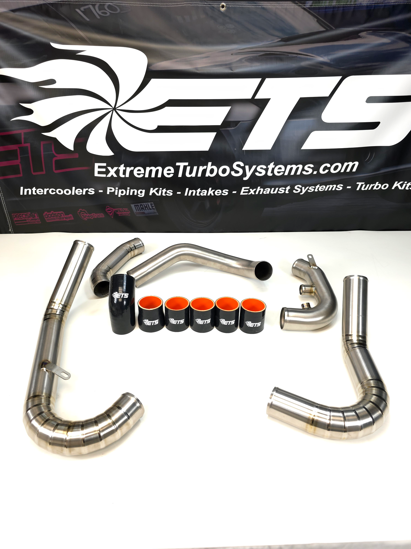 ETS 08-14 Subaru STI Intercooler Piping - Titanium - Brushed Finish