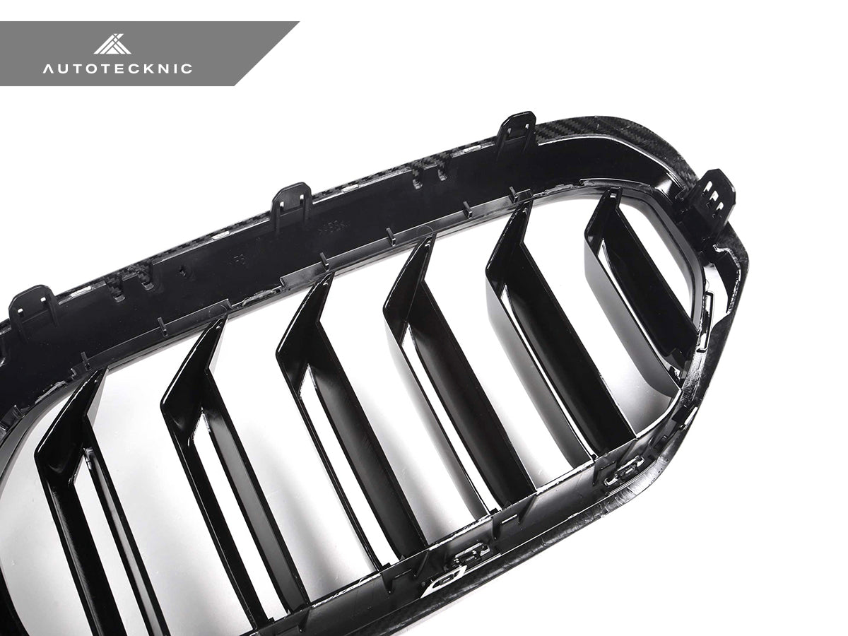 AutoTecknic Dry Carbon Fiber Dual-Slats Front Grilles - G30 5-Series LCI - Graveyard Performance