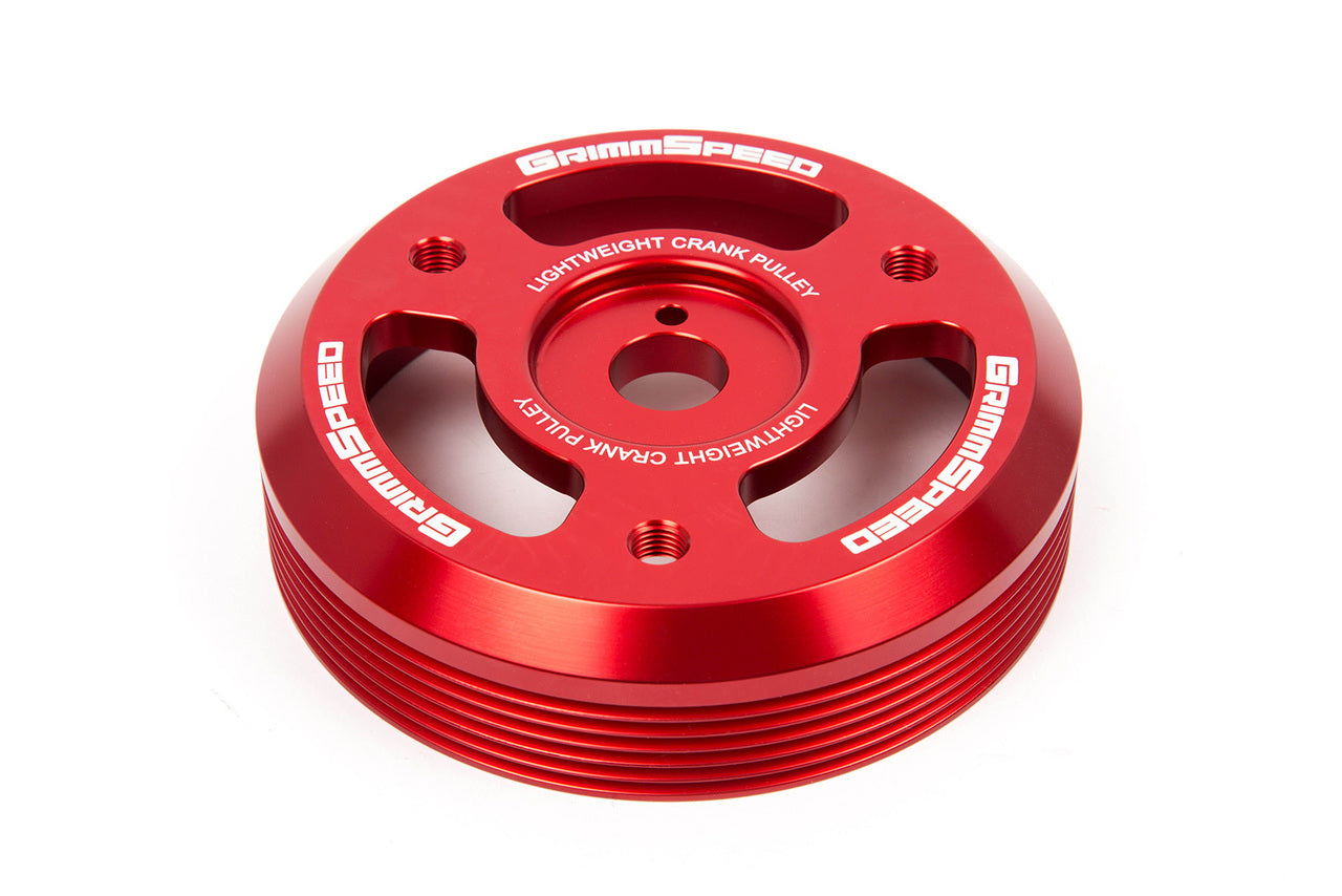 GrimmSpeed Lightweight Crank Pulley Black For Subaru FA/FB Engines Equipped w/1-Piece OEM Pulley - Graveyard Performance