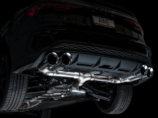 AWE 22-24 Audi 8Y S3 Track Edition Exhaust - Chrome Silver Tips