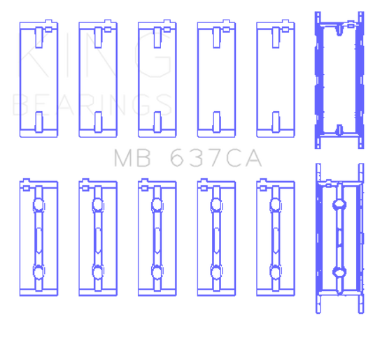 King Engine Bearings BMW S85B50A Main Bearing Set (Size .50)