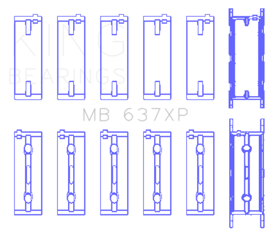 King Engine Bearings BMW S85B50A Crankshaft Performance Main Bearings (Size .026)