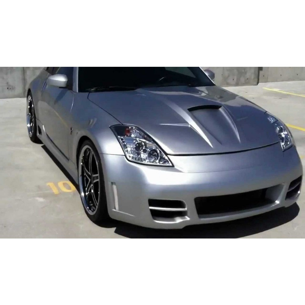 Stillen 350Z Z33 Power Hood Fiberglass Series 2 Unpainted For 03-06 Nissan 350Z