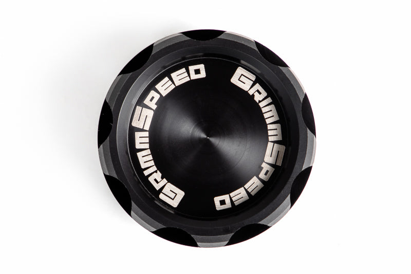 GrimmSpeed Oil Cap Cool Touch Version 2 Delrin Black For Subaru All EJ/FA Engines - Graveyard Performance