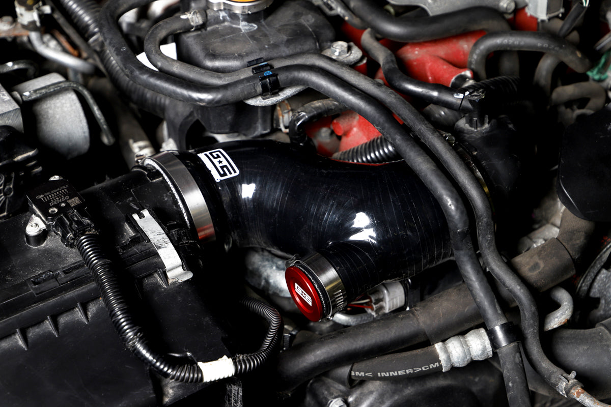 GrimmSpeed Post MAF Hose Kit Black For Subaru 15-17 STI (w/ OEM Sound Generator Tube) - Graveyard Performance