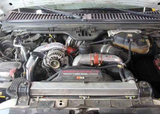 HPS Hot & Cold Side Charge Pipe with Orange CAC Hose Intercooler Boots, Red, 17-105R