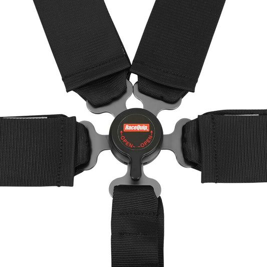 RaceQuip Black SFI CAMLOCK 6pt PU Lap Seat Belt
