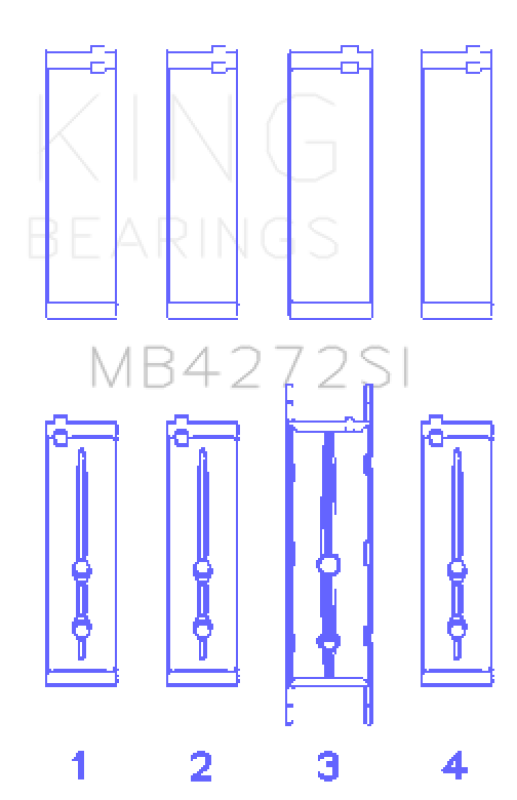 King Engine Bearings Holden Alloytec 175/190 (Size +0.50mm) Main Bearing Set