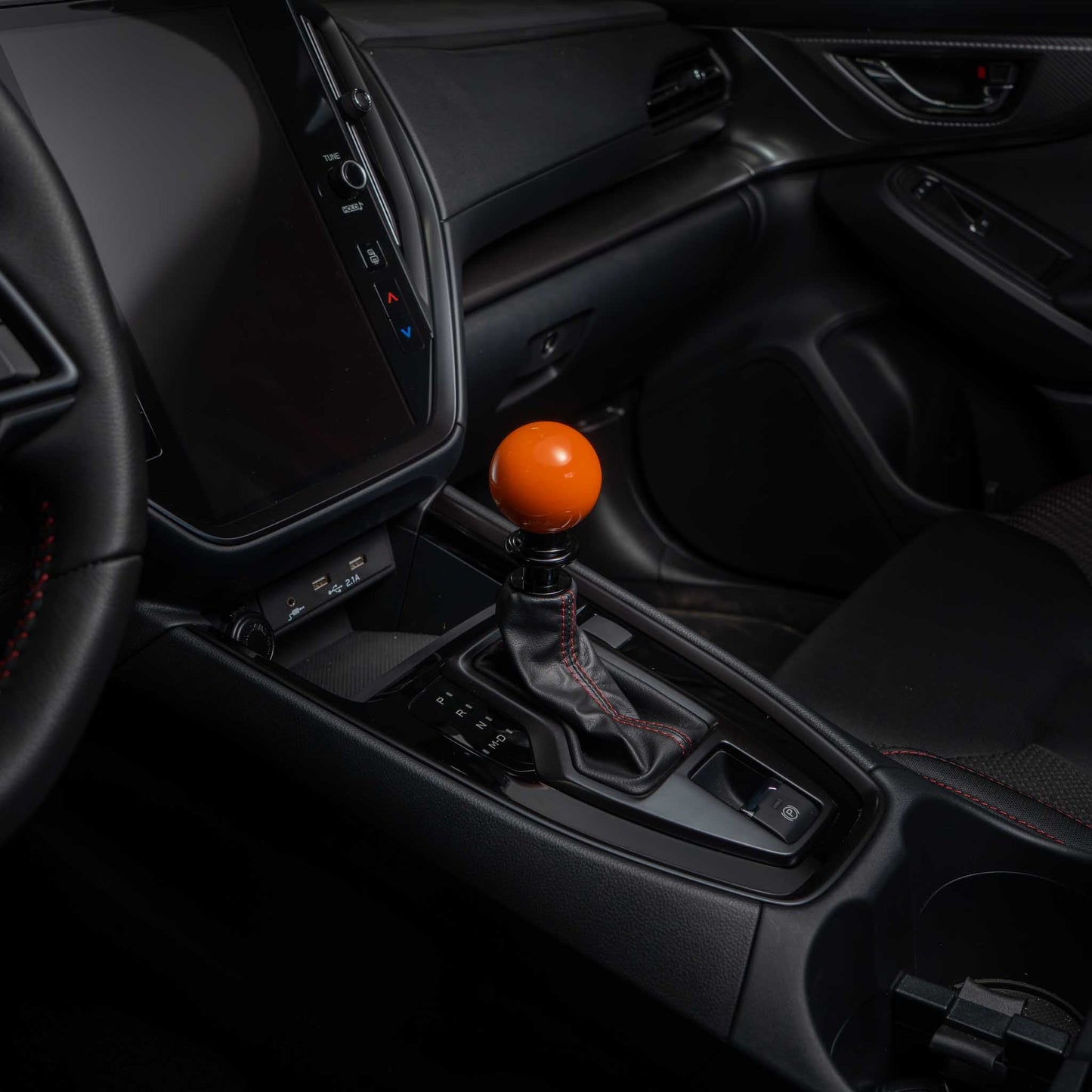 Billetworkz Automatic Shifter - Gloss Orange - Fits Subaru CVT: WRX (2022+), Crosstrek (2024), Forester (2025+), Impreza (2024), Legacy/Outback (2015+)