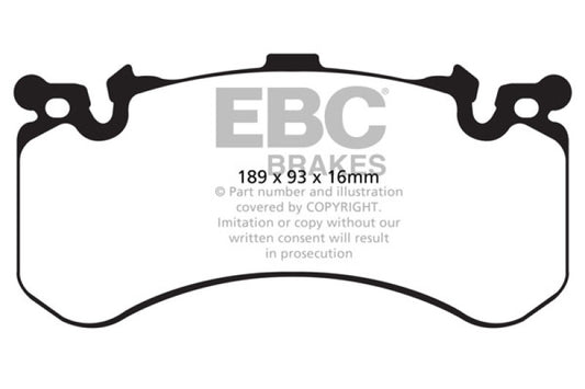 EBC 11+ Audi A8 Quattro 6.3 (Cast Iron Rotors) Yellowstuff Front Brake Pads - Graveyard Performance