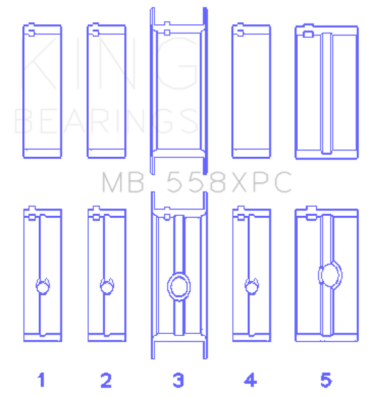 King Engine Bearings Chrysler 273/301/313/318/340 Main Bearing Set