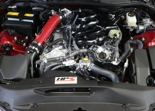 HPS Performance Post MAF Air Intake Aluminum Tube, Red, 27-560R