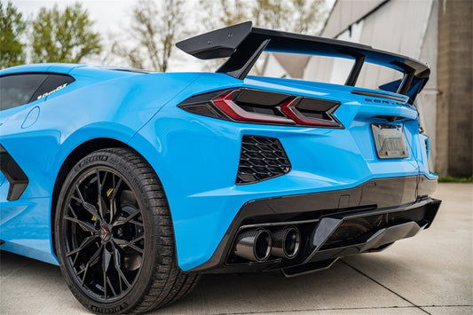 Corsa 2020-2025 Chevrolet Corvette C8 RWD 3in Track Cat-Back Delete Exhaust w/4.5in CF Black PVDTips - Graveyard Performance