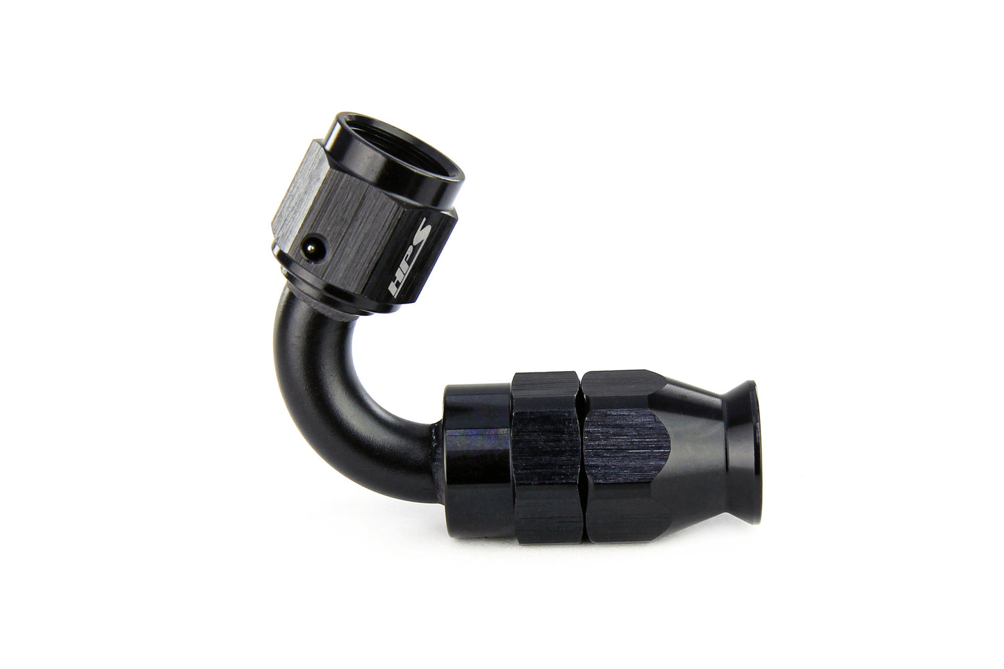HPS Performance 120 Degree -4 Compression Teflon Hose End to AN Female for Stainless Steel Reinforced PTFE Hose Aluminum Black