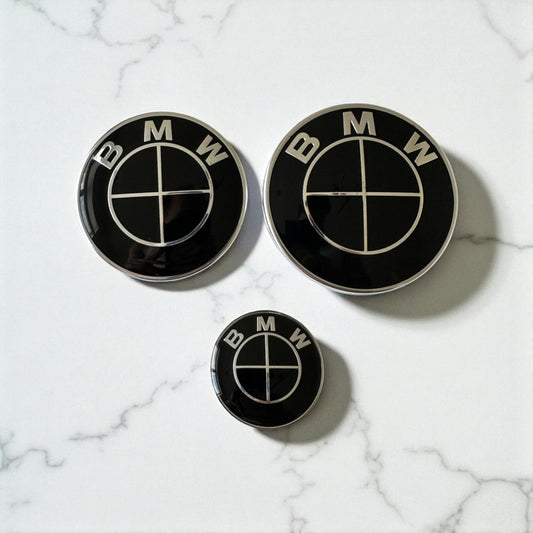 3Pcs BMW Emblem / Badge For Steering Wheel, Hood, Trunk - Graveyard Performance