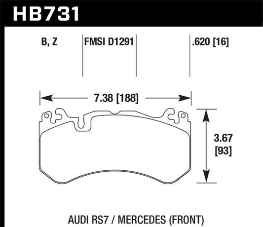Hawk 15-17 Audi RS7 / 14-15 Mercedes G63 AMG / SL63 AMG HPS 5.0 Street Front Brake Pads - Graveyard Performance