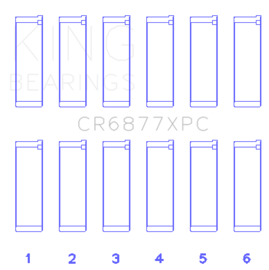 King Engine Bearings BMW S54B32 3.2L Coated Performance Rod Bearing Set of 6 (Size STDX)