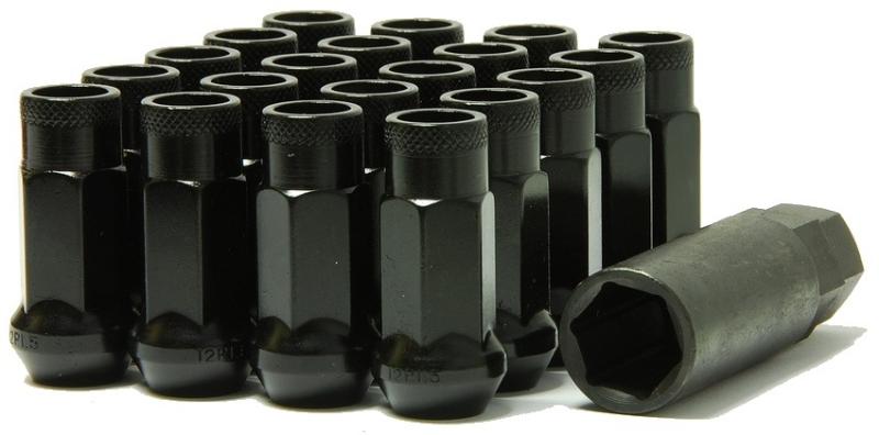 Wheel Mate Muteki SR48 Open End Lug Nuts - Black 12x1.50 48mm - Graveyard Performance