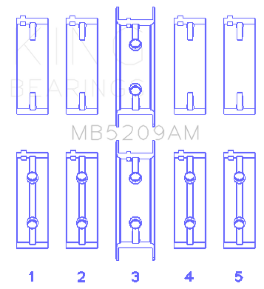 King Engine Bearings Mitsubishi 4G63/64/DOHC (Size +0.50mm) Main Bearing Set