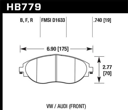Hawk 13-17 Volkswagen CC HP+ Front Brake Pads - Graveyard Performance