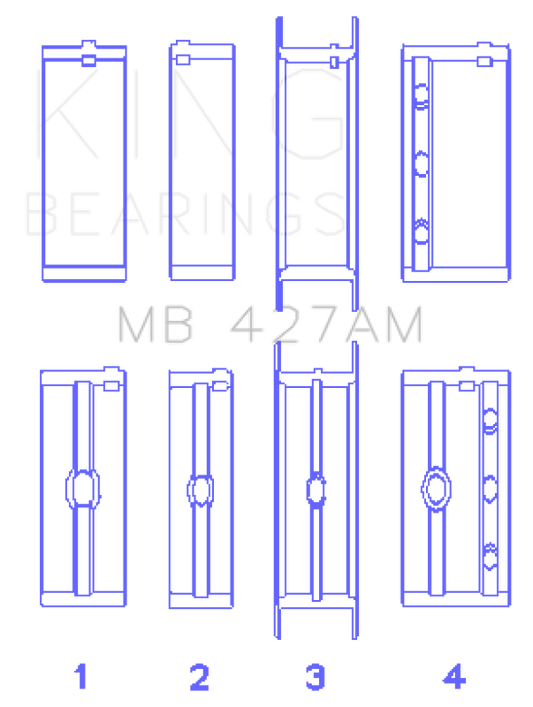 King Engine Bearings Chevrolet 173 V6 (Size +0.50mm) Main Bearing Set