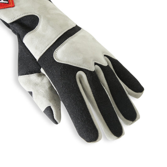 RaceQuip SFI-5 Gray/Black Medium Long Angle Cut Glove