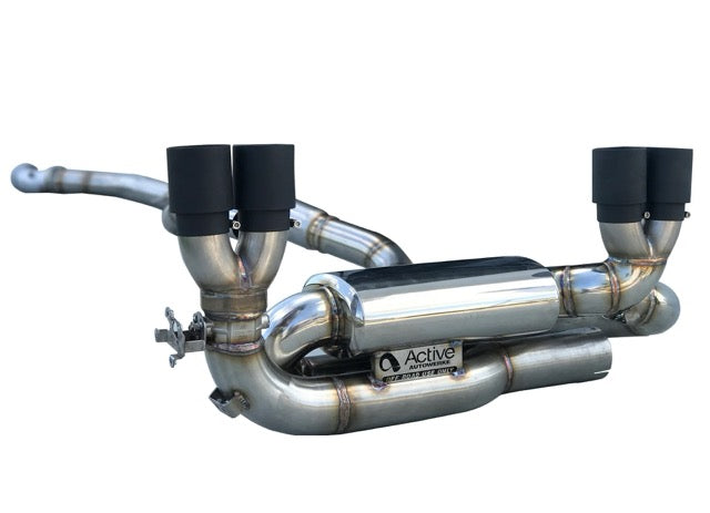 F87 M2 Competition Signature Exhaust System includes Active F-brace (Tip color: Brushed Silver) - Graveyard Performance