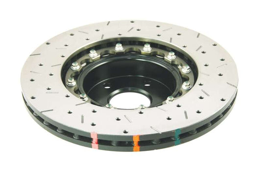 DBA 02-10 WRX / 13+ FR-S / 13+ BRZ Premium Front Drilled & Slotted 5000 Series Rotor w/ Black Hat - Graveyard Performance