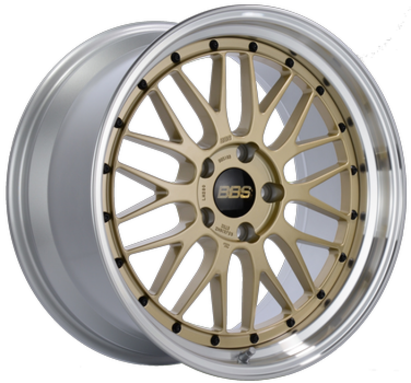 BBS LM 19x9.5 5x114.3 ET32 PFS Gold Center Diamond-Cut Rim Wheel PFS/Clip Req - Graveyard Performance