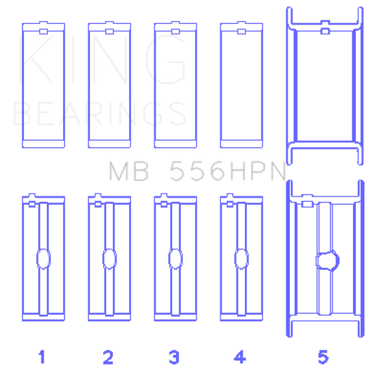 King Engine Bearings Chevrolet 396-502 Gen IV/V/VI Main Bearing Set (Size 011)