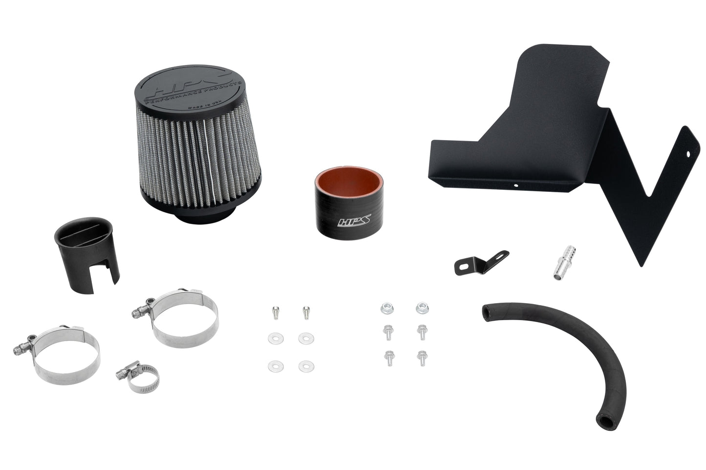 HPS Performance Air Intake Kit with Heat Shield, Red, 827-563R