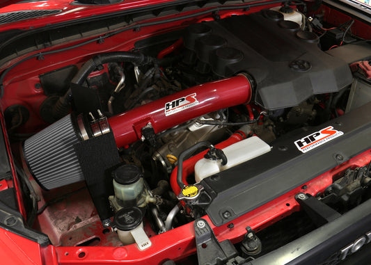 HPS Performance Air Intake Kit with Heat Shield, Red, 827-583R