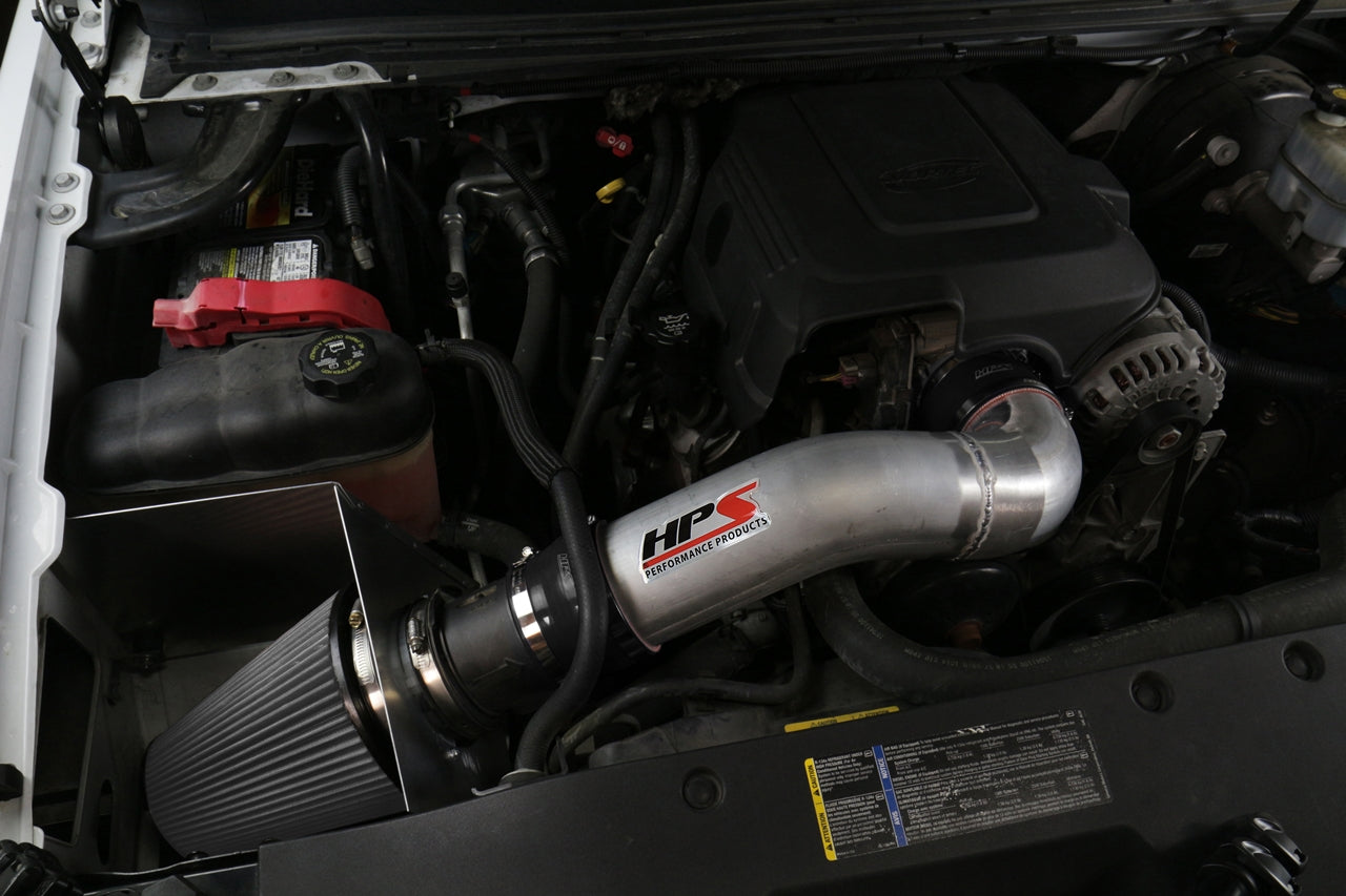 HPS Performance Air Intake Kit with Heat Shield, Polished, 827-622P