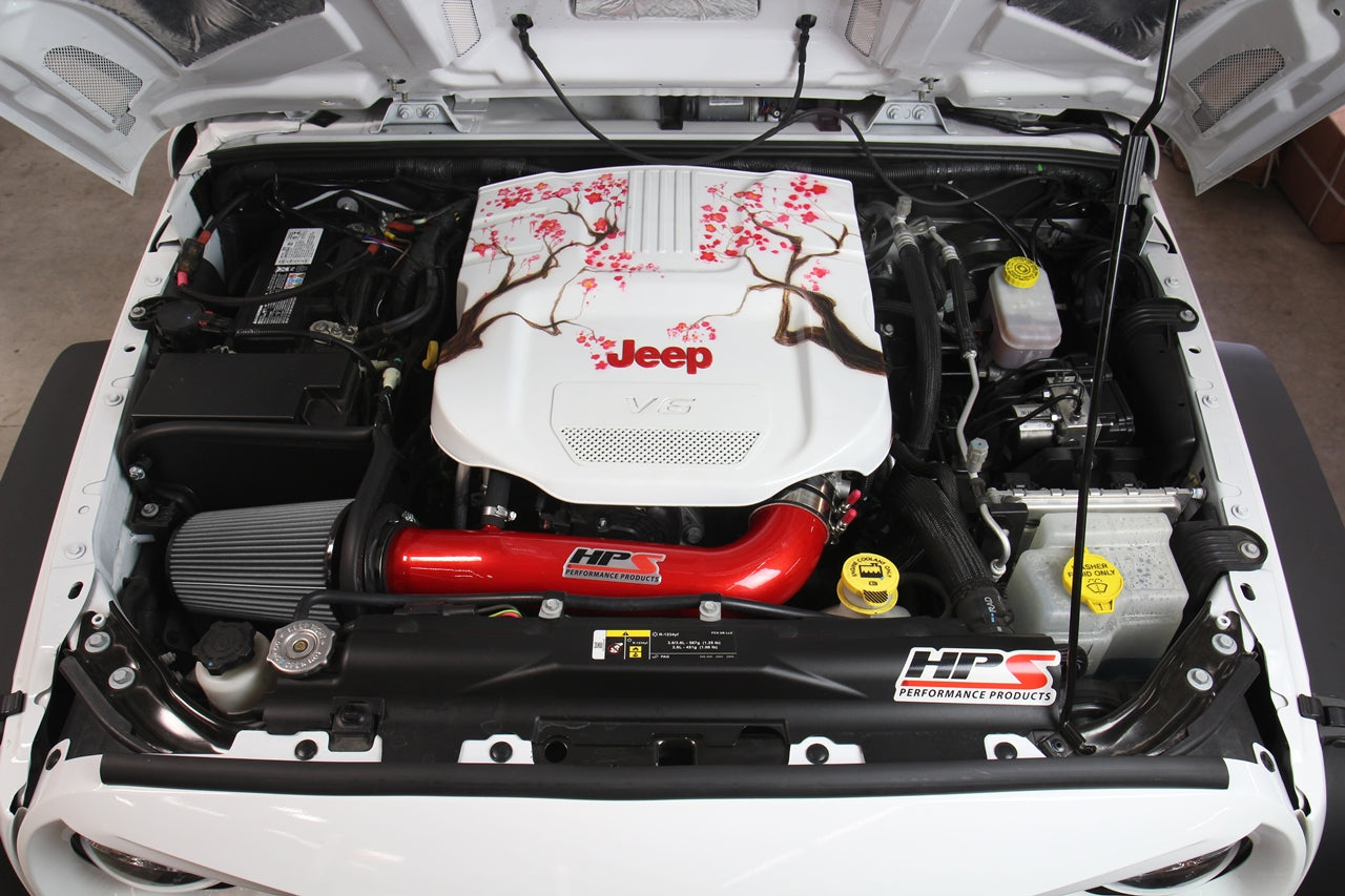 HPS Performance Air Intake Kit with Heat Shield, Polished, 827-664P