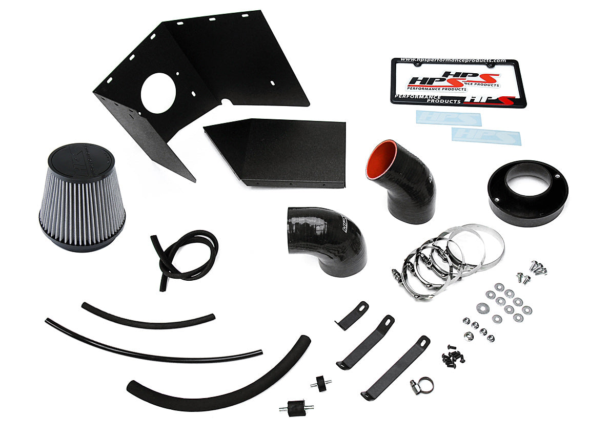 HPS Performance Air Intake Kit with Heat Shield, Red, 827-690R