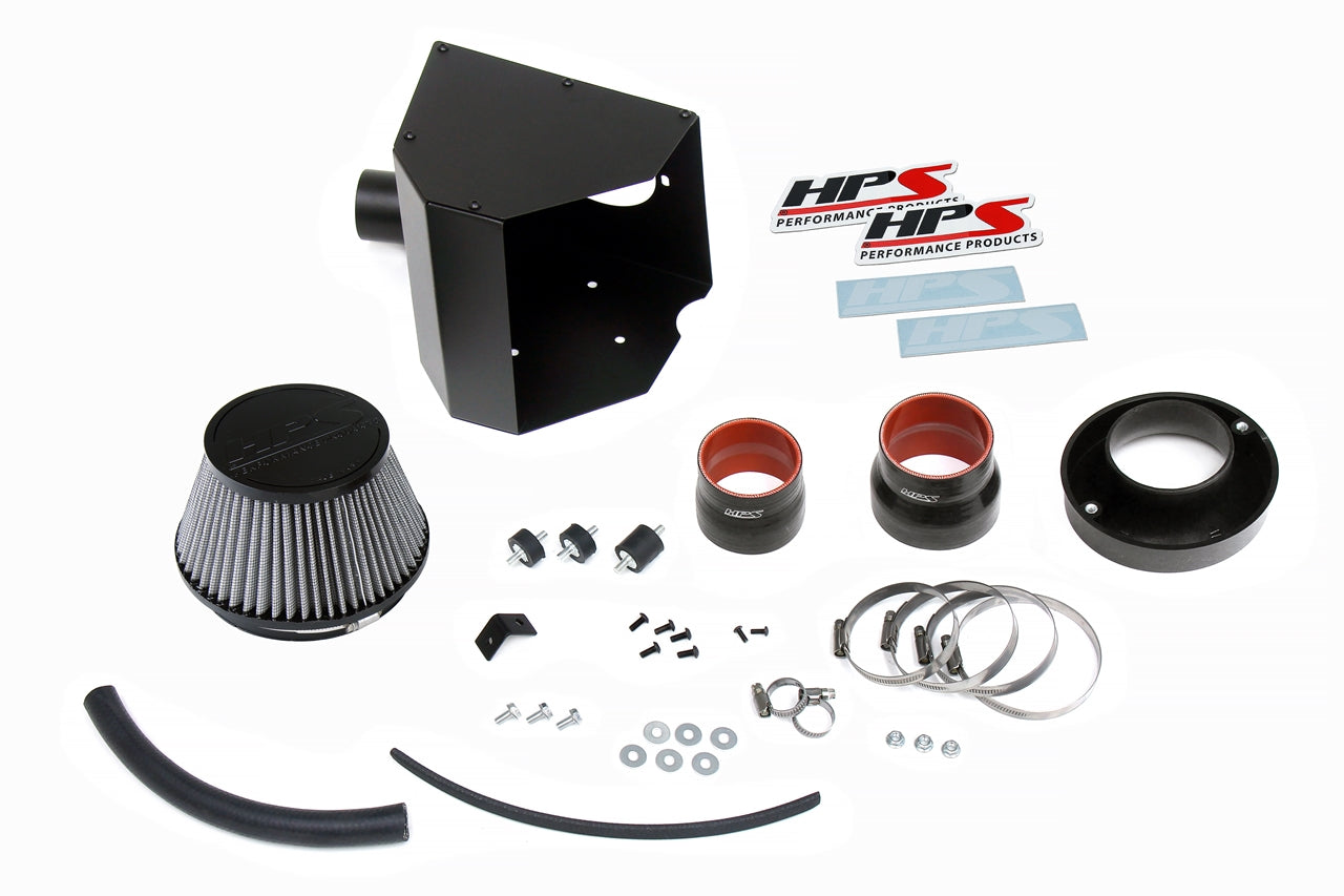 HPS Performance Air Intake Kit with Heat Shield, Red, 827-693R