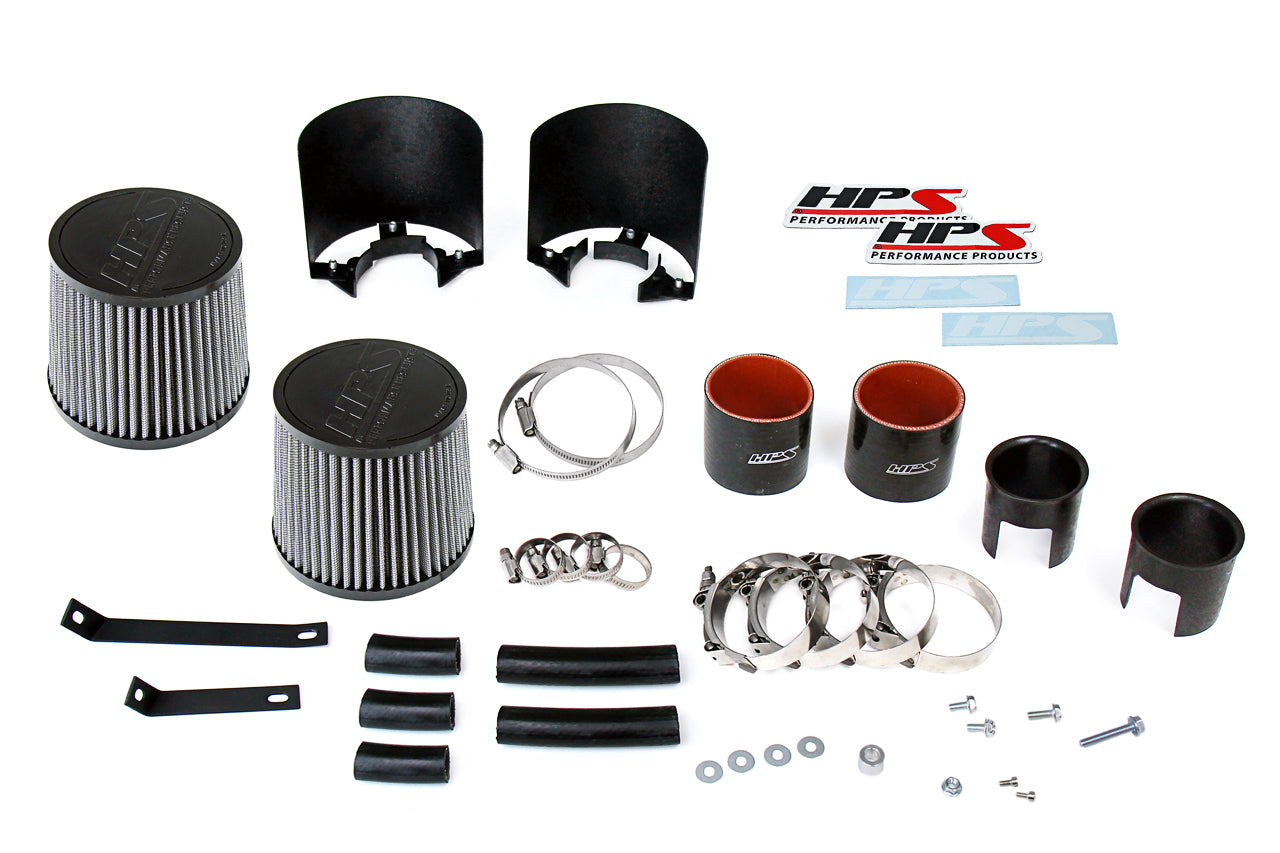 HPS Performance Air Intake Kit with Heat Shield, Polished, 827-706P