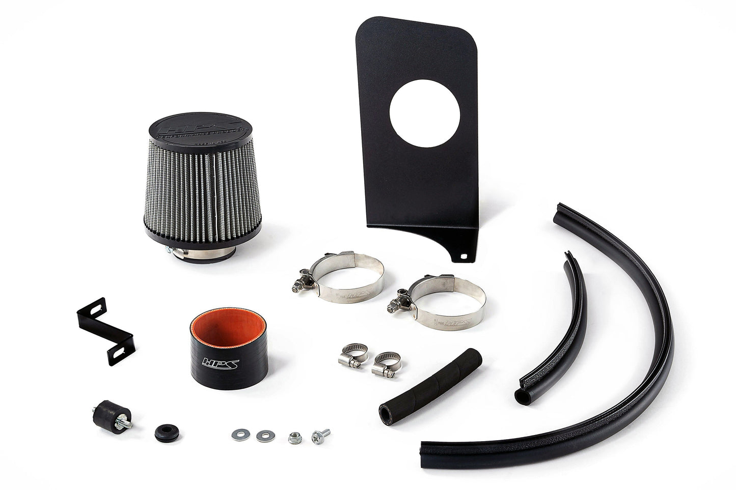 HPS Performance Air Intake Kit with Heat Shield, Red, 827-737R