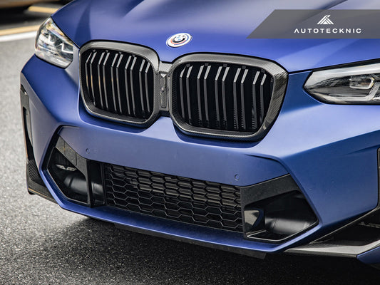 AutoTecknic Dry Carbon Fiber Dual-Slats Front Grille Set - F97 X3M LCI | F98 X4M LCI - Graveyard Performance