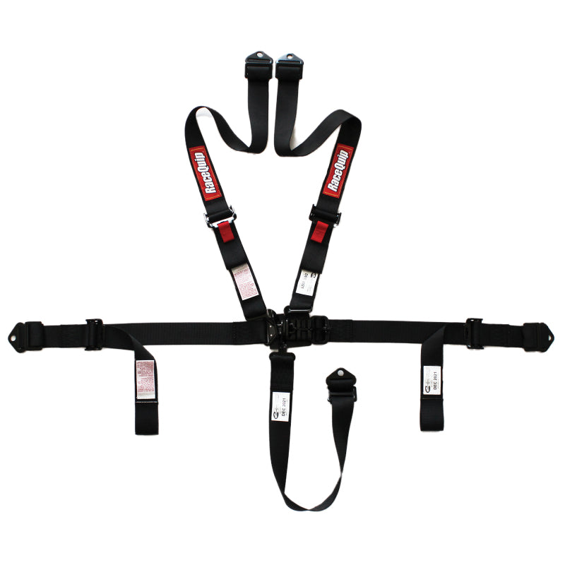 RaceQuip L&L 16.1 5pt 2in Belt PU Lap Black Hardware Black - Graveyard Performance