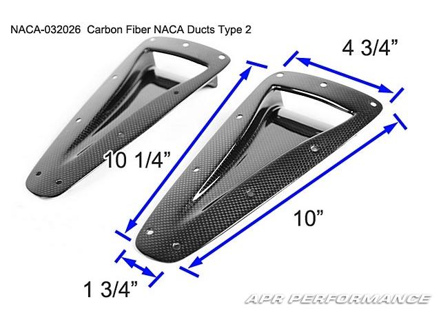APR Performance Carbon Fiber Universal Fitment Curved NACA Ducts