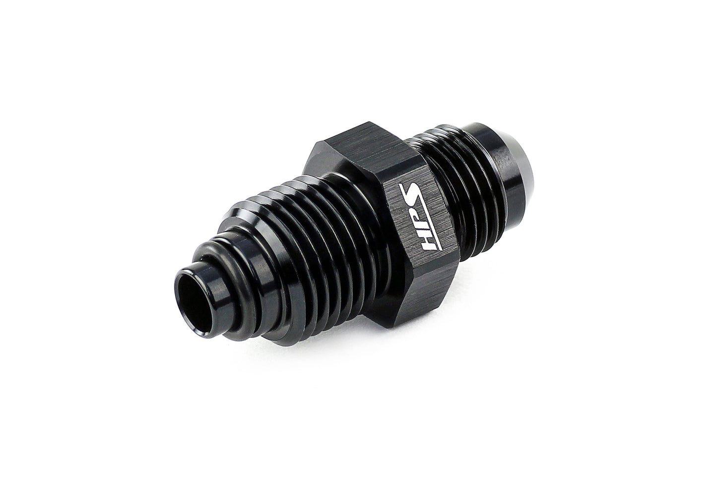 HPS Performance -6 AN to M18 x 1.5 Male to Metric Thread Male O-Ring Tip Adapter, Aluminum, Black