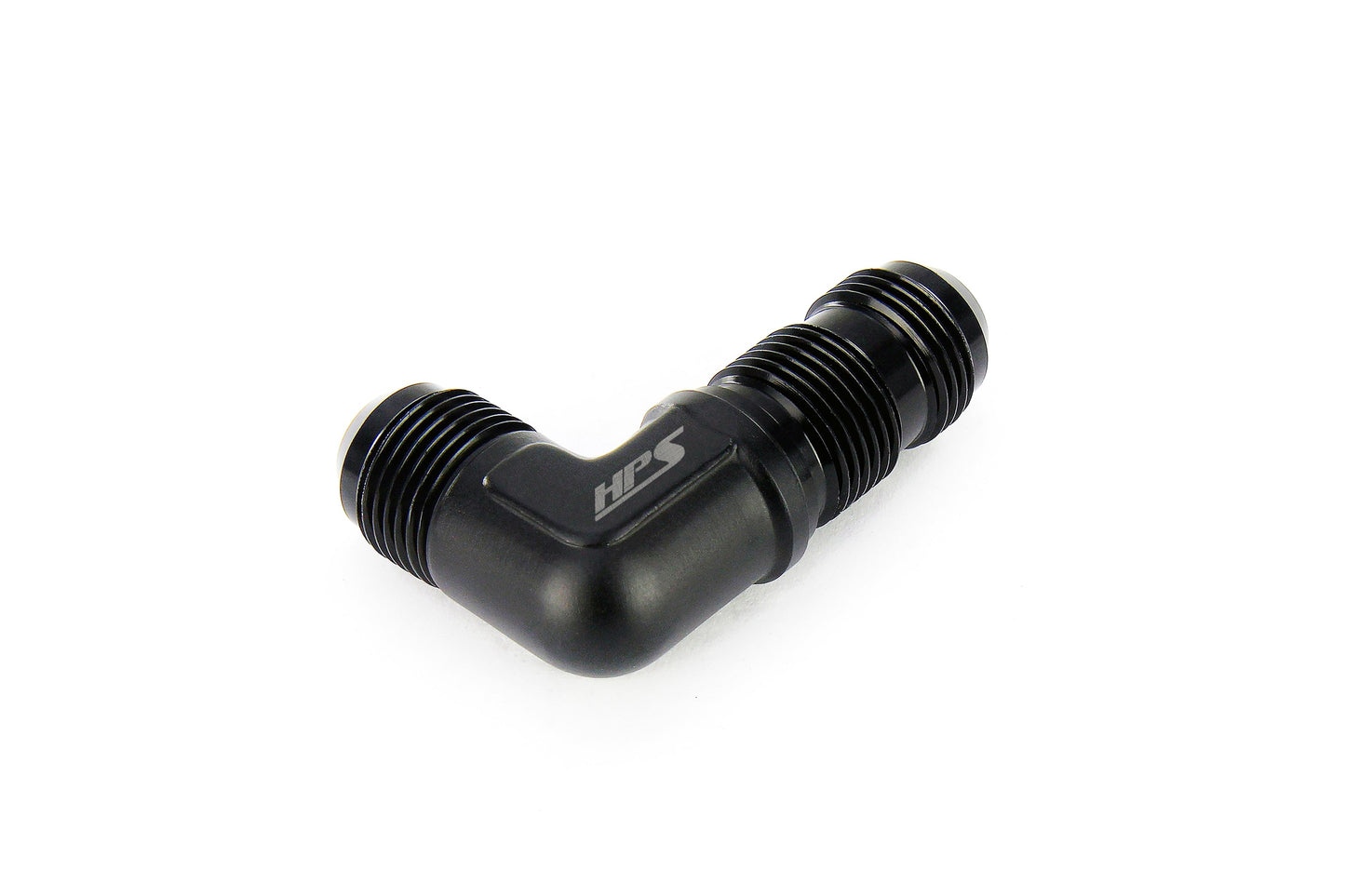 HPS Performance 90 Degree -10 AN Male to Male Bulkhead Adapter Aluminum Black